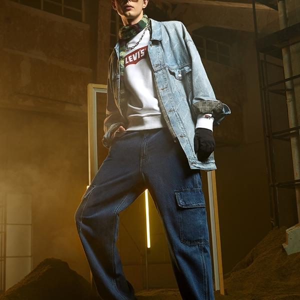 Levis Denim Wanderer Series FW24 Printed Long Sleeve Denim Jacket Men Jacket Light-Blue 0016Y-0000