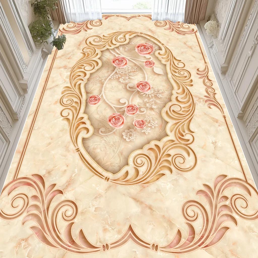 Rose Luxury Fluffy Carpets for Living Room Large Area Pink Decoration Home Bedroom Soft Rug Wedding Washable Anti Slip Floor Mat