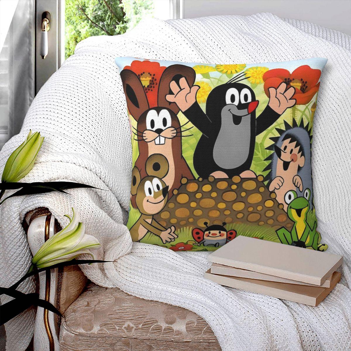 Fine Glasses Unisex The Little Mole With Friends Pillow Cover Funny Pillow Case Square Pattern Cushion Cover Pillowcases For Sofa Home Decoration