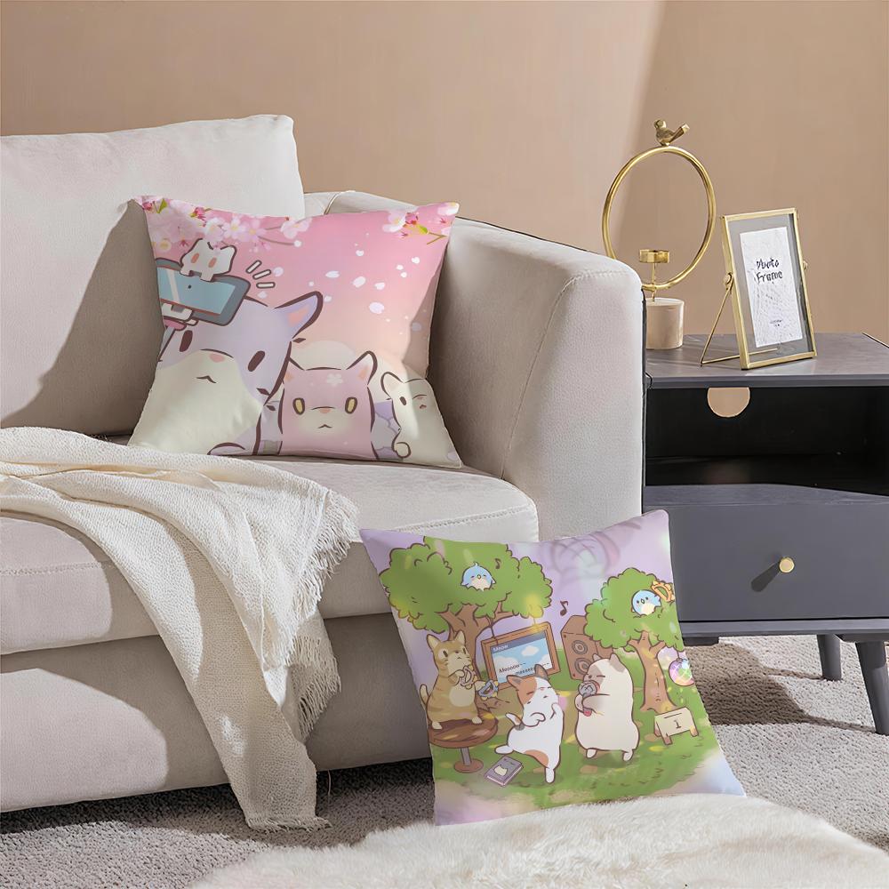 fresh aesthetic CCatsSoup Cushion Cover Throw Pillow Cover Hidden Button Durable Polyester Chair Cushion