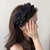 Exquisite Crystal Flower Wood Ear Edge Headband for Women - 2026 New High Skull Top, Wide Edge Hairline Cover Hair Clip