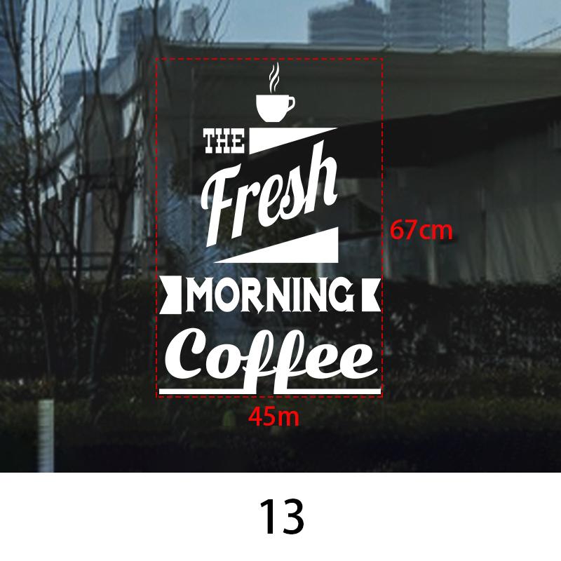 Coffee Shop Wall Sticker Cafes Ice Cream Bread Cake Wall Art Decals DIY Restaurant Milk Tea Shop Decor Sign Window Glass Film