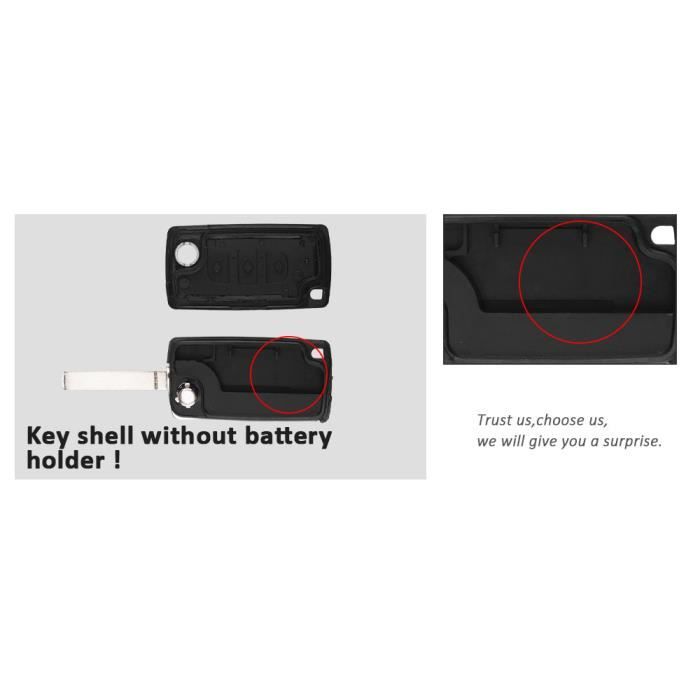 ENERGY01 - VA2 - CE0523 - Coque Clé Citroen C2 C3 C4 C5 C6 C8 3 Boutons - clé sans rainure - Pile sur Circuit imprimé