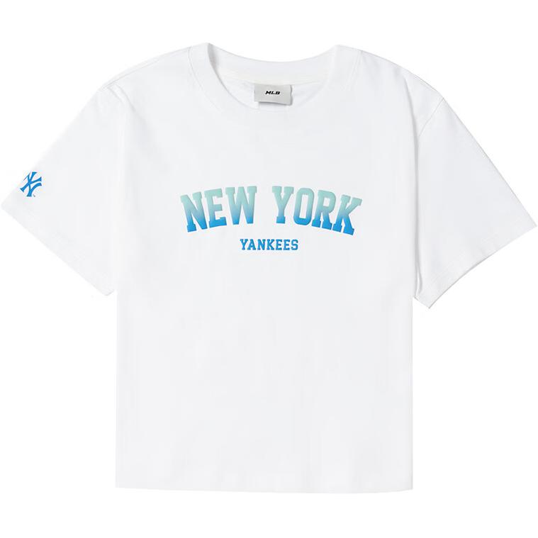 New MLB New York Yankees T Shirts Women's Ecru 3FTSV1443-50WHS