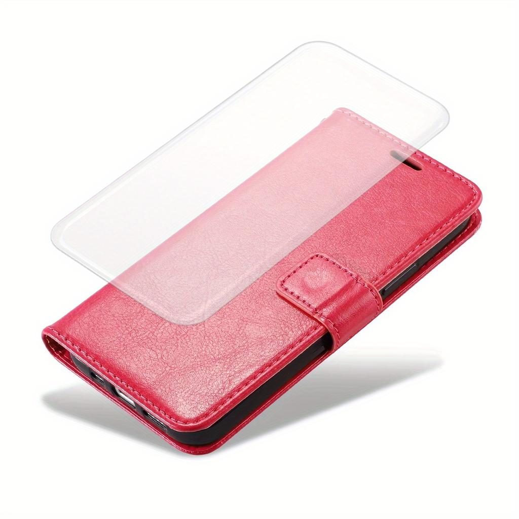 Flip PU Wallet Leather Case + Tempered Glass Screen Protector for Samsung Galaxy S25 Edge S24 Plus S23 Ultra S22 S21 S20 FE Card Holder & Kickstand
