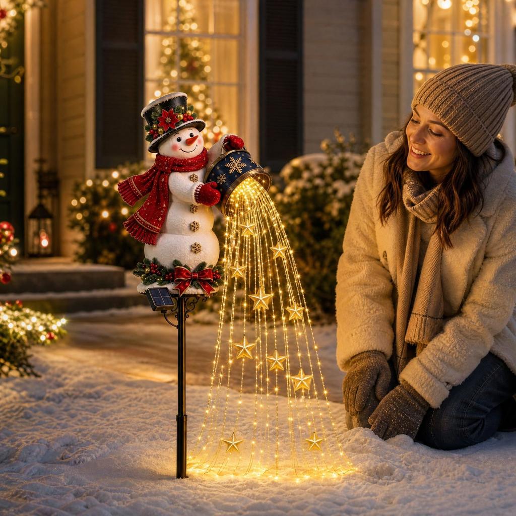 Christmas Stake Lights with Starlight for Outdoor Holiday Yard Decor