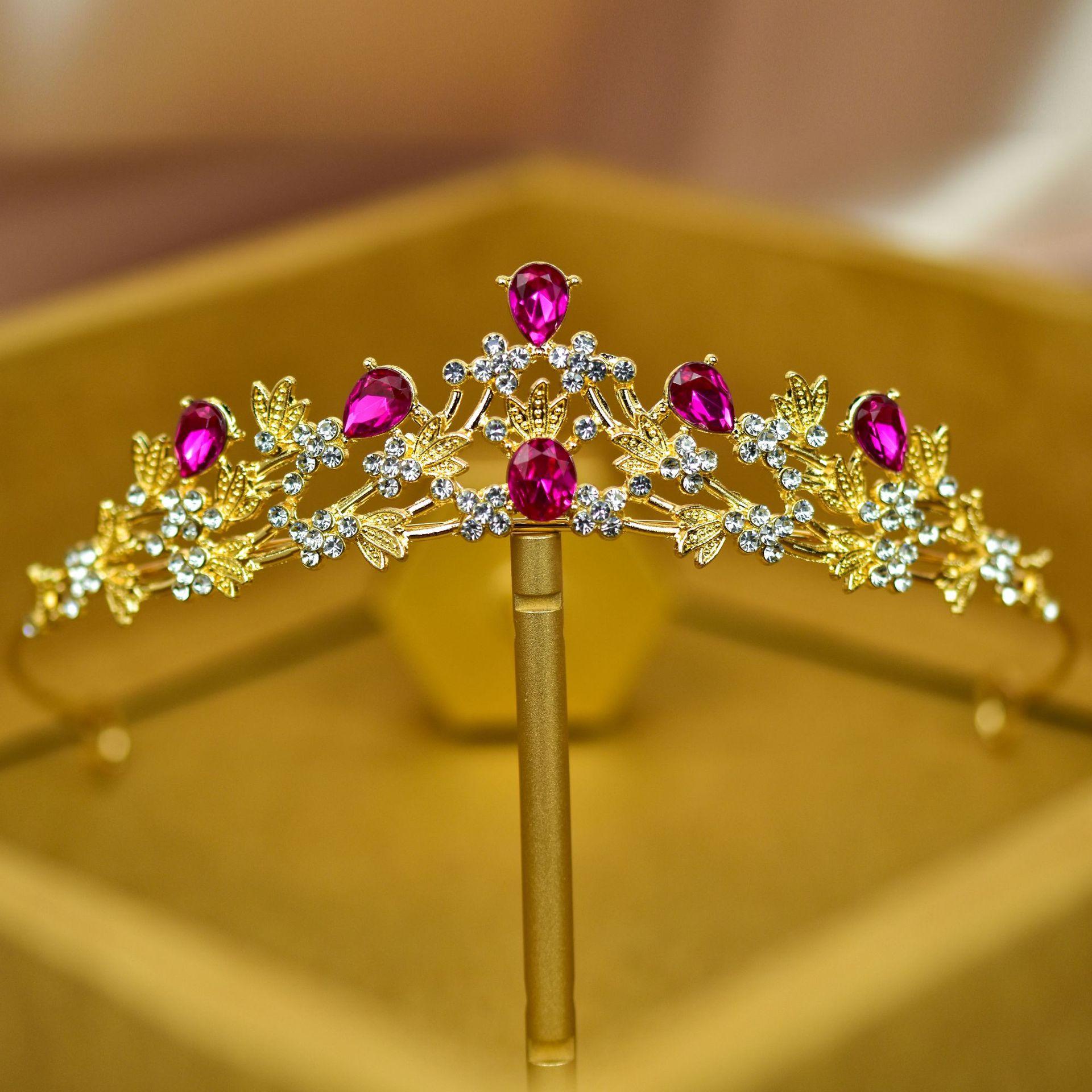 Neue Kristall Kinder Prinzessin Krone Tiara Mädchen Krone Geburtstag Haarschmuck Mädchen Bühnenauftritt Tiara brown