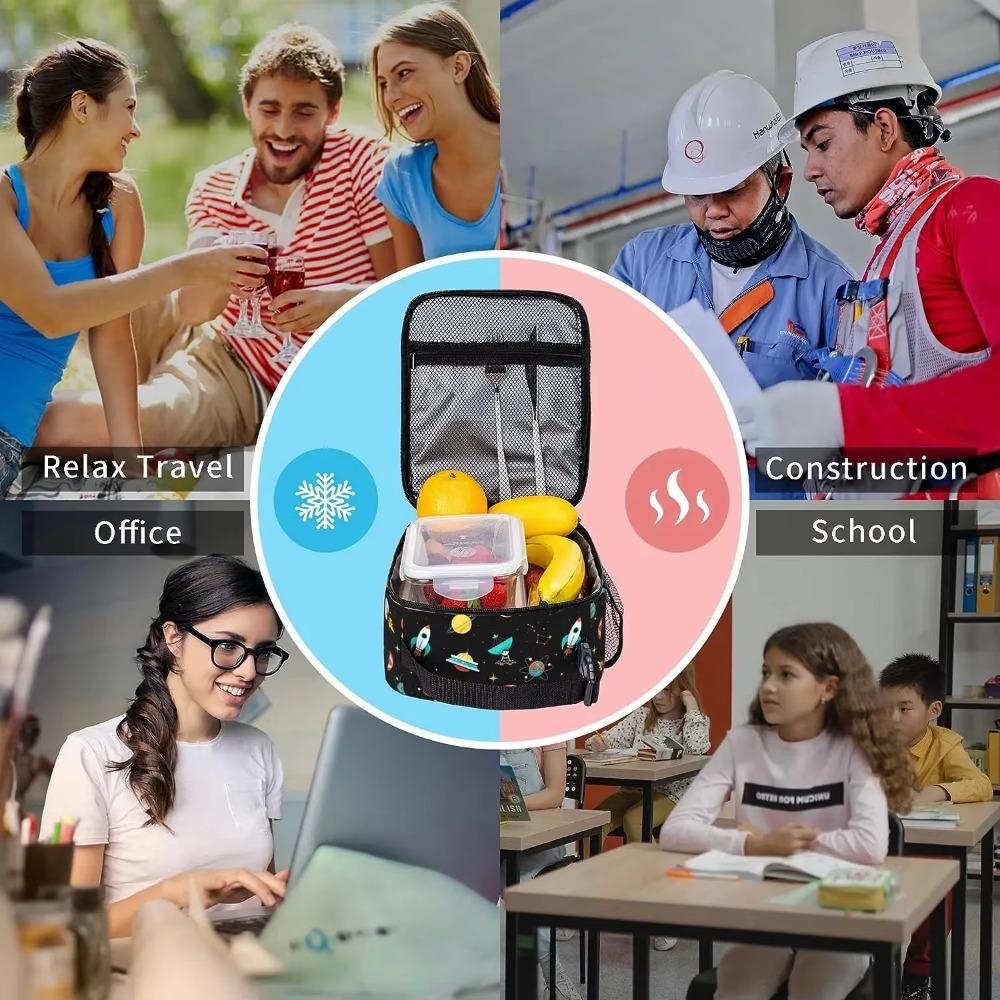 Spaces Solar Isolierte Lunchbox für Jungen Mädchen Wiederverwendbare Thermische Lunchtasche Auslaufsichere Kühltasche Bento-Tasche für Schule Reise Picknick