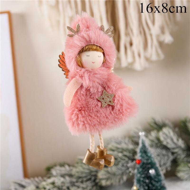 2025 Christmas Angel Dolls Plush Girl Christmas Tree Decorations for Home Navidad Ornaments Xmas Pandent New Year Gifts for Kids