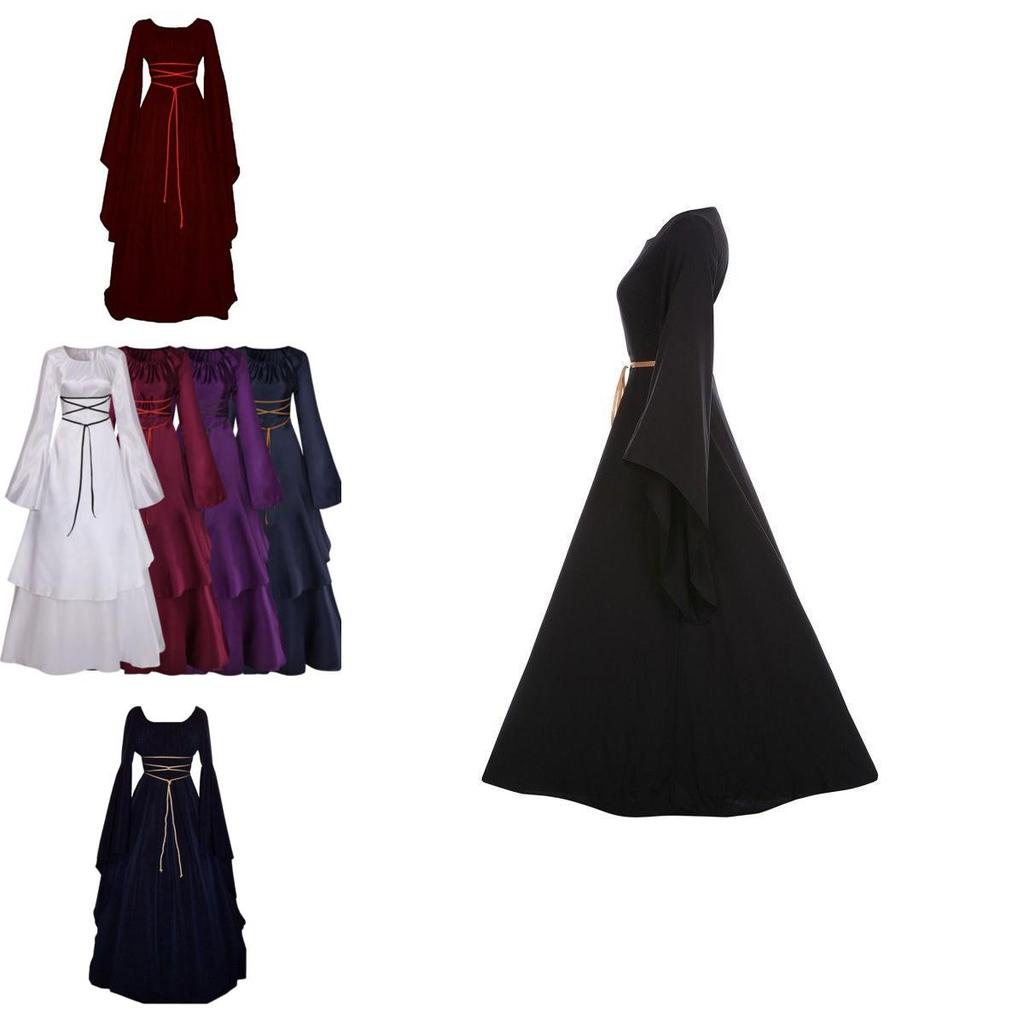 Abito Vintage Medievale da Donna Vittoriano Rinascimentale Gotico Costume Abito