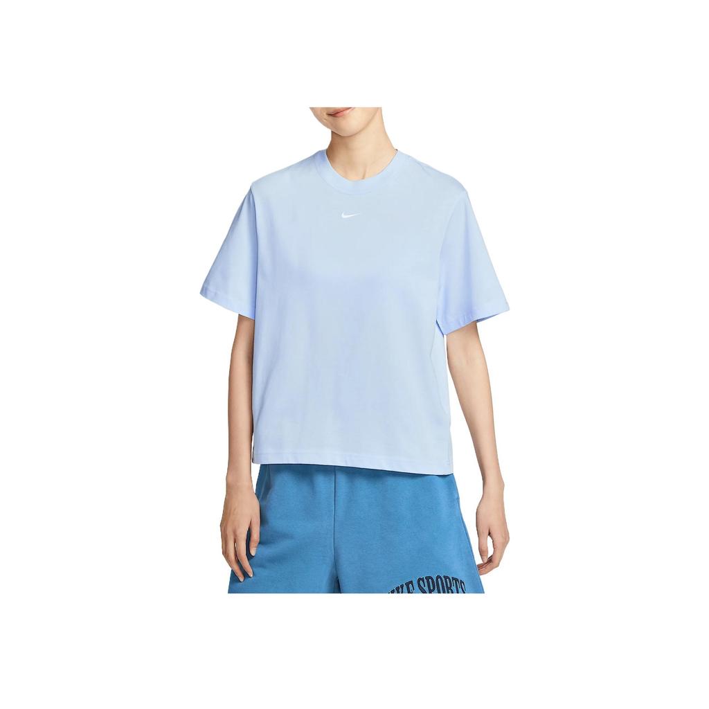 Nike Sportswear Essential Simple Versatile Comfortable Skin-Friendly Moisture-Wicking Short Sleeve T-Shirt Women Tops Purple Blue DD1238-423