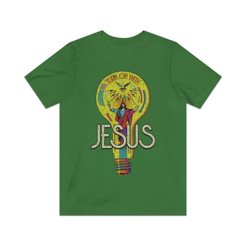 

Turn on With Jesus 1970 Vintage Men s T shirt M