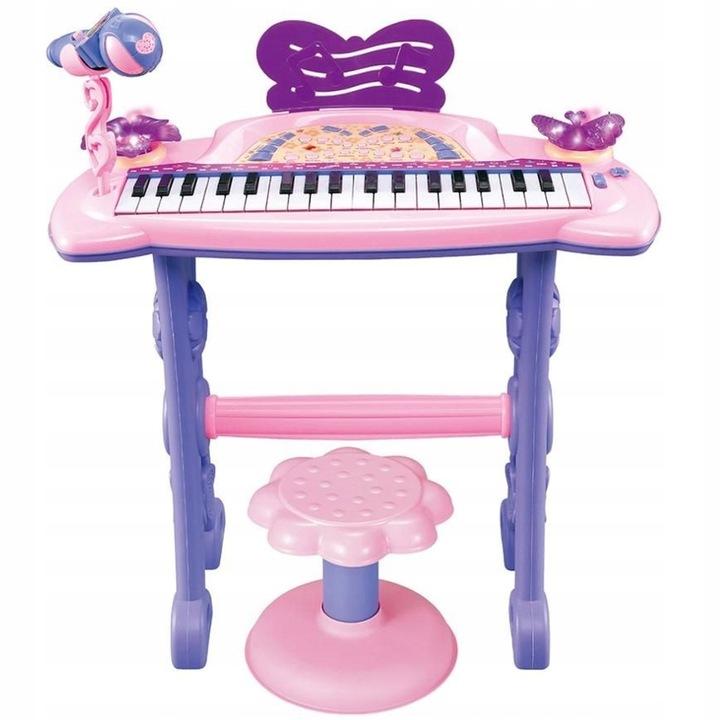 Pianino Keyboard Dzieci Organy Stołek Mikrofon Mp3 37 Klawiszy Mikrofon