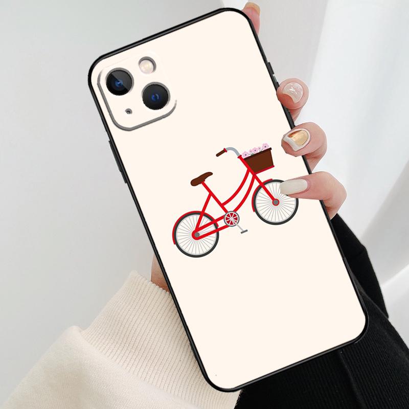 Bike Cycling Art Phone Case For iPhone 11 12 13 14 15 16 Pro XS Max Mini Cover For iPhone X XR Plus Back Case