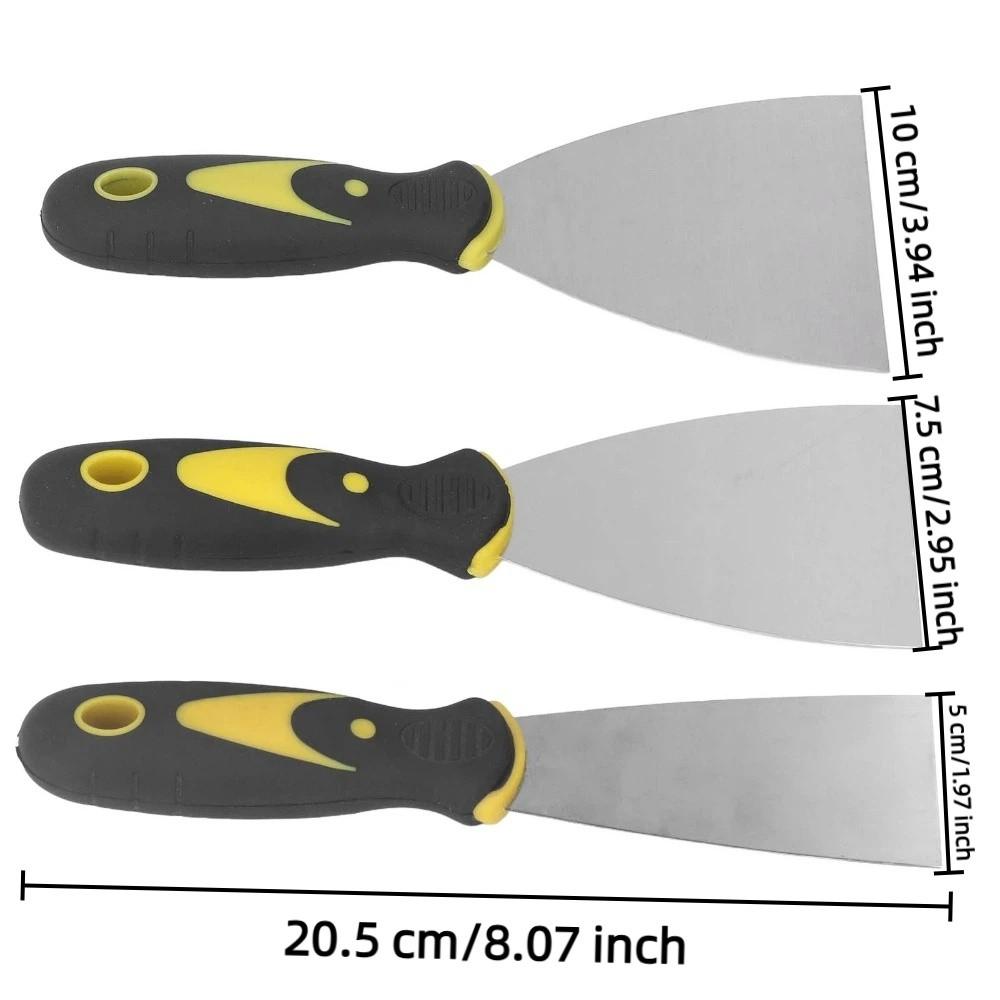 3PCS Stainless Steel Putty Knife Set Drywall Finishing Spackle Knife  for Patching and Painting