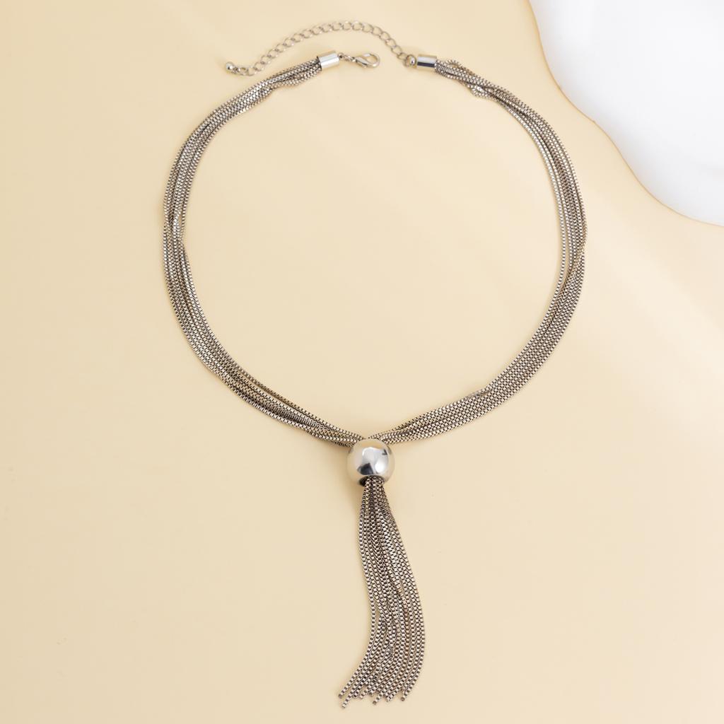 Collar de Cadena con Borlas Largas en Capas Ajustable para Mujer Tendencia Charms Collares Gargantilla de Boda 2026 Accesorios de Joyería de Moda
