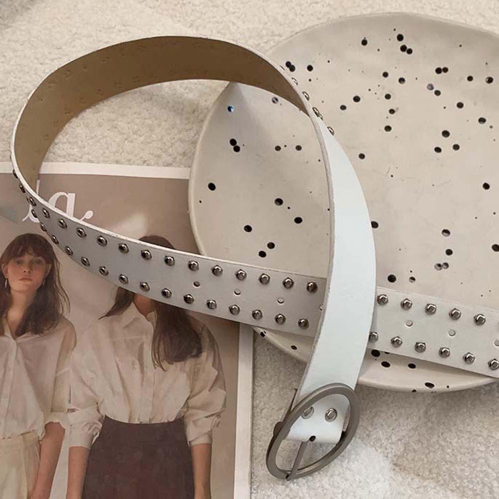 Punk Y2K Wide Belt Jeans Decor PU Leather Waistbands Trouser Decoration Rivet Waist Belt  Gift
