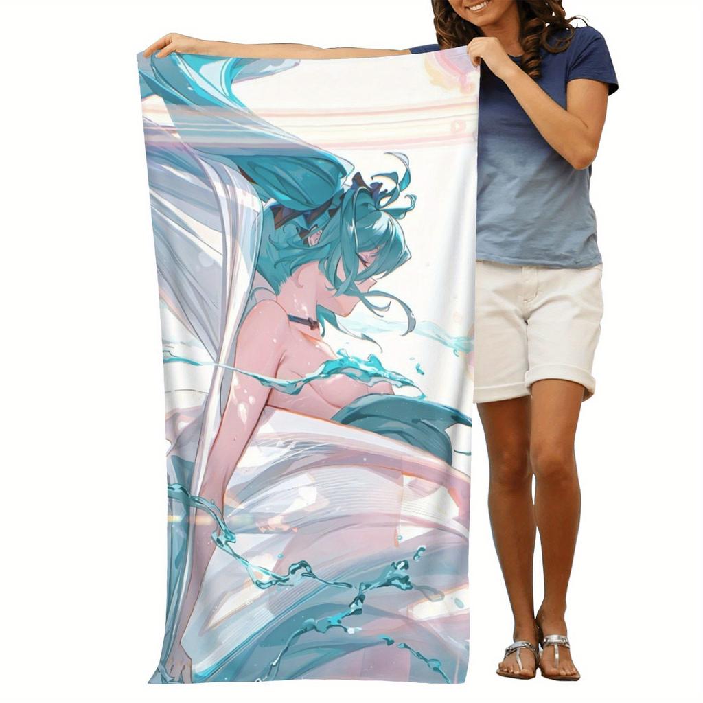 Mystical Water Spirit Anime Bath Towel - Soft, Super Absorbent & Unique Design for Everyday Use & Perfect Gift for Anime Fans