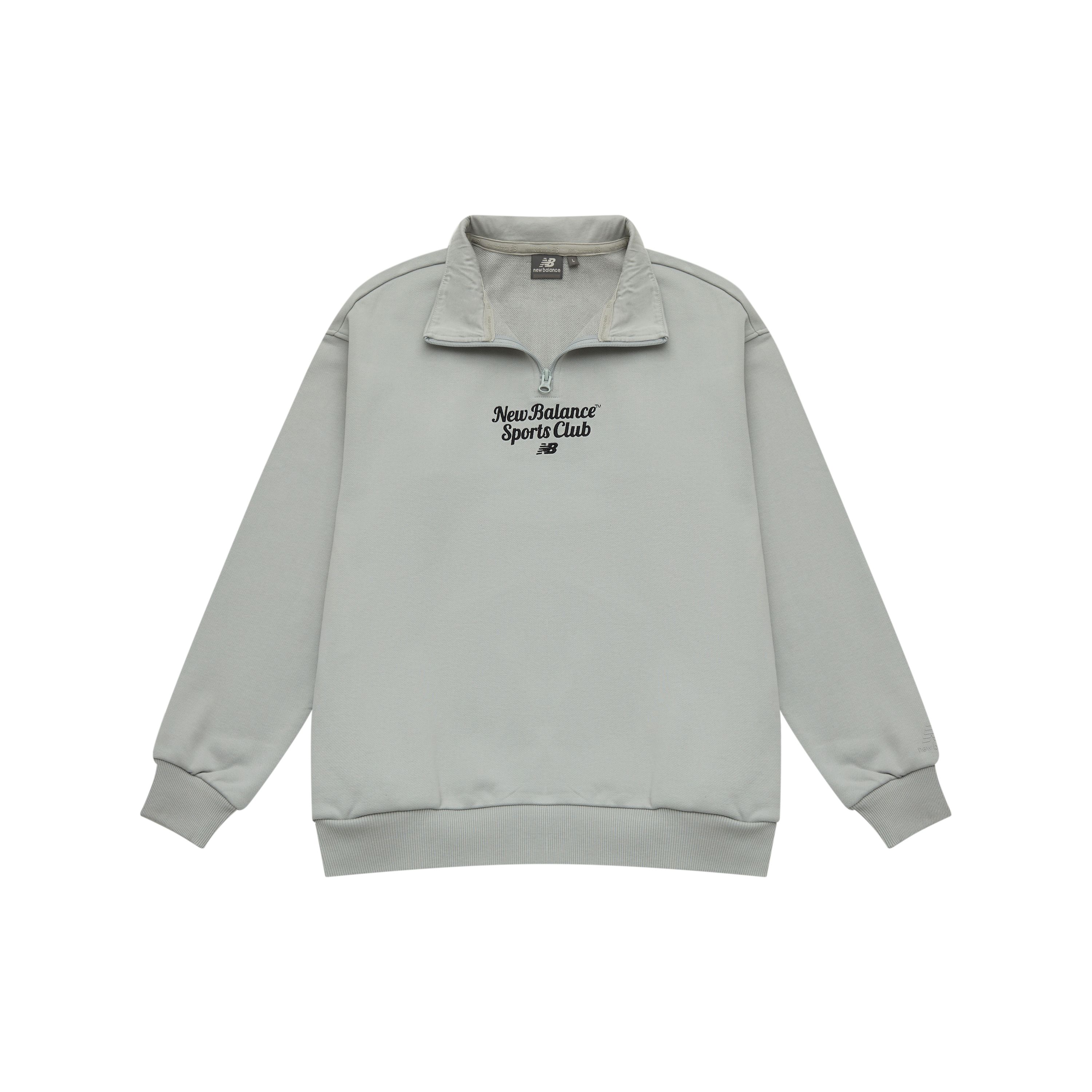 

New Balance однотонный спортивный пуловер с воротником-поло и буквенным принтом, топы унисекс, серый 5CD38071-GR