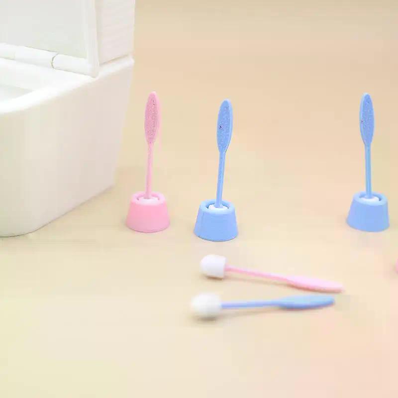 1 Set 1:12 Dollhouse Mini Simulation Long Handle Toilet Brush Model Cleaning Tool For Toilet Scene Toy Home Decor Accessories