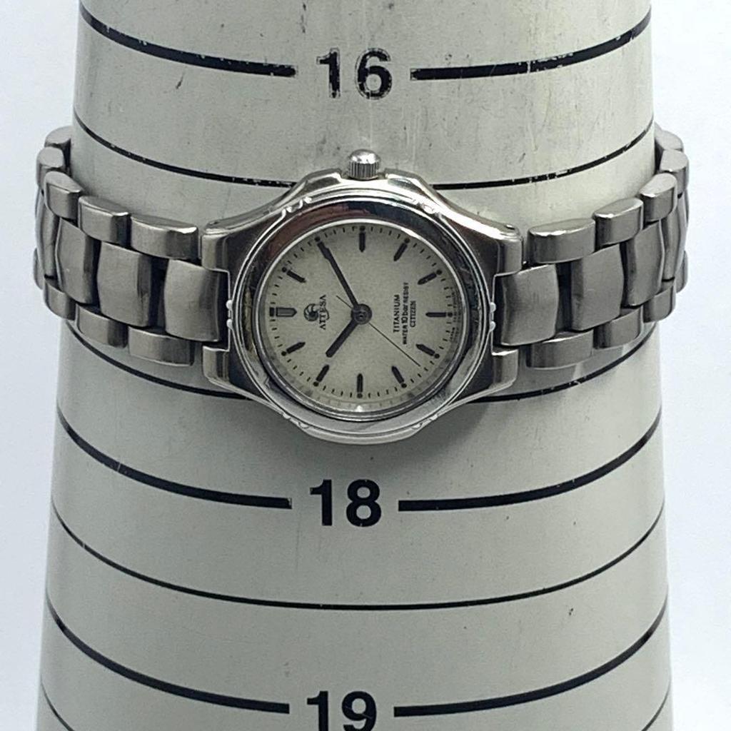 Used Working Item CITIZEN Wristwatch ATTESA Titanium Quartz Popular Vintage