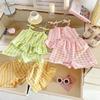 Thin Girls Kids Sling Shorts Set Bow Waistcoat Skirts Fashion Vest Skirt  Summer