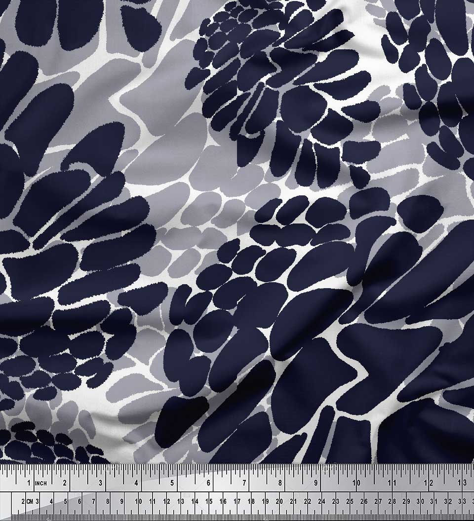 

Тканина Soimoi Green, Японія, креп-сатин, соснові шишки, принт, тканина на метри 42 дюйми 42 Inch Wide - Poly Crepe білий