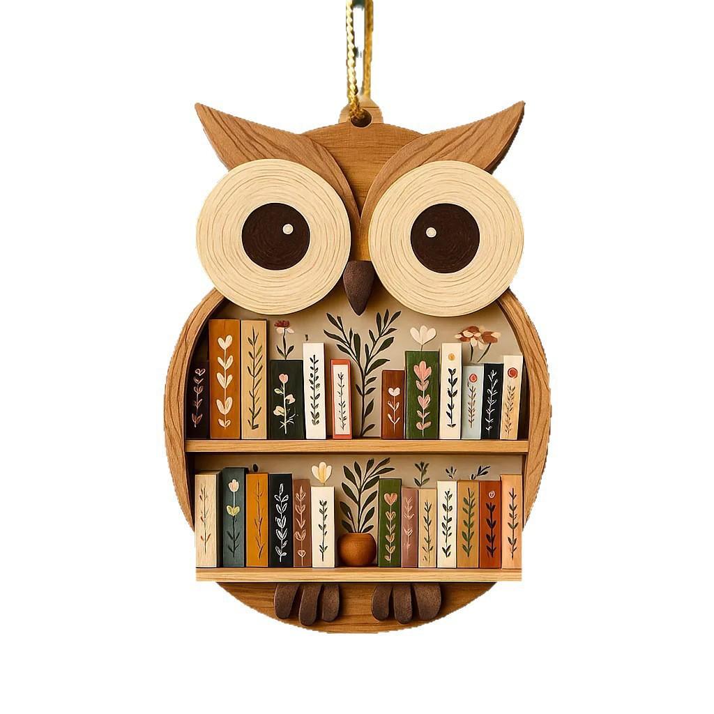 1 PC Animal Bookshelf Ornament Wooden Hanging Item, Holiday Gift