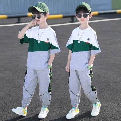 Ensemble d'Habits d'Été pour Garçons Tissu Fin Tenue Fraîche à Manches Courtes Mode pour Enfants Garçons