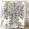 Colorful Tree Shower Curtain Modern Trendy Decor for Your Bathroom Made with Waterproof Fabric for Long Lasting Use