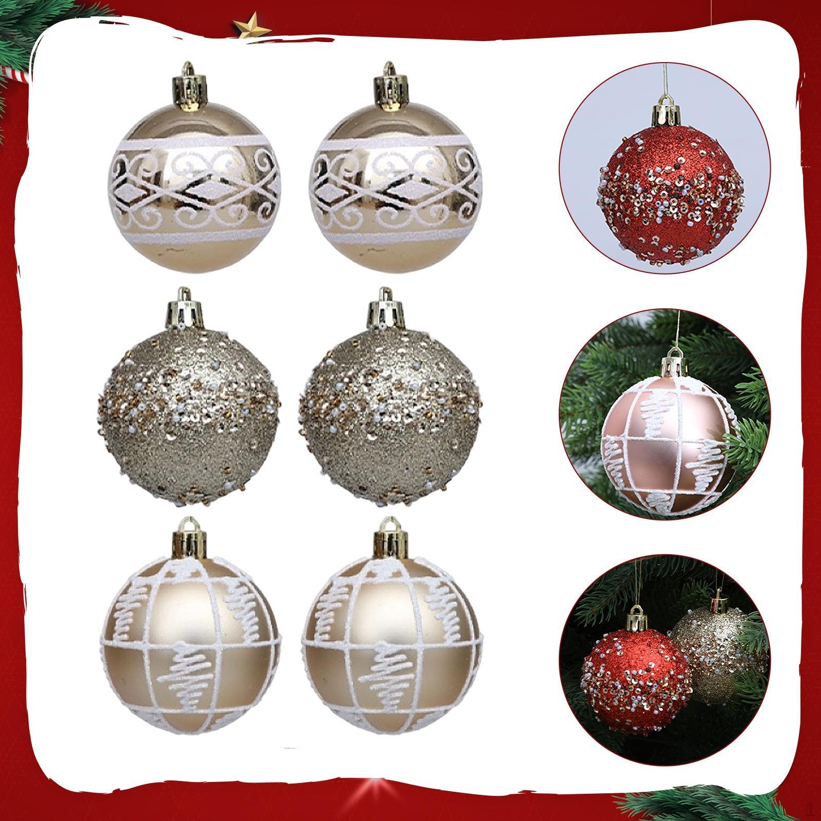 

6 Pieces Christmas Ball Ornament Tree Ornaments Pendants for Engagement золотой