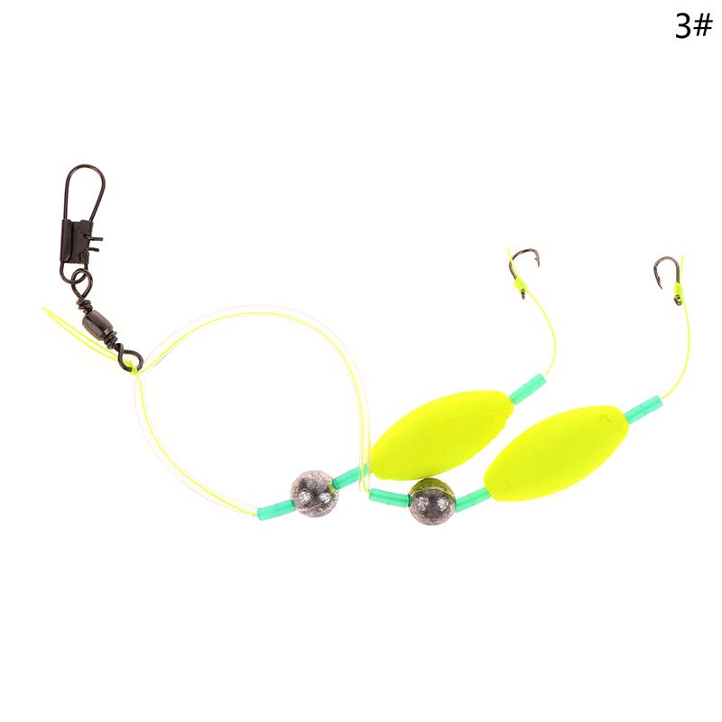 1Pc 2 Hooks Reverse Bottom Rig Flip The Fishing Hair Rigs Hook Iseni Fishing Hook Ready-To-Use Size3#-11# Carp Rigs Fishing Lure