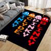 Pac‑Man Cartoon Flannel Printed Carpet, Home Sofa Decoration for Living Room & Bedroom, Non‑Slip Play Flannel Floor Mat for Game Room