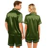 Couple Matching Pajama Set Short Sleeve Button Down Shirt And Shorts Sleepwear Soft Casual Loungewear S To XXXXL