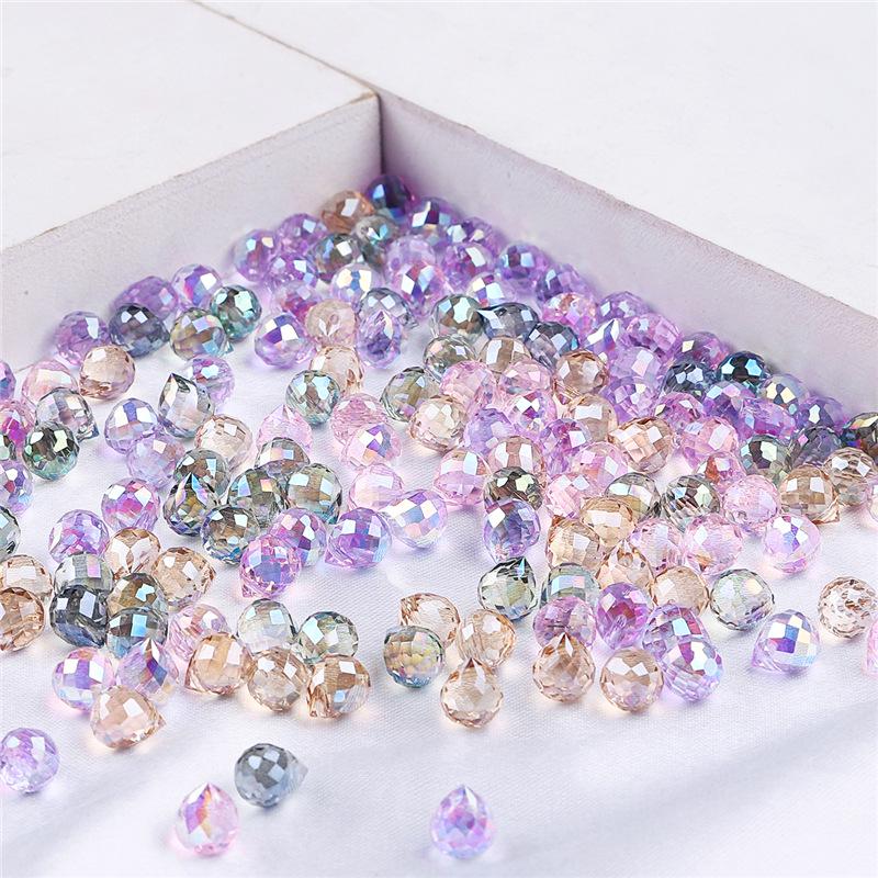 9x8mm Iridescent Glass Crystal Teardrop Beads for DIY Bracelet and Necklace Jewelry Making