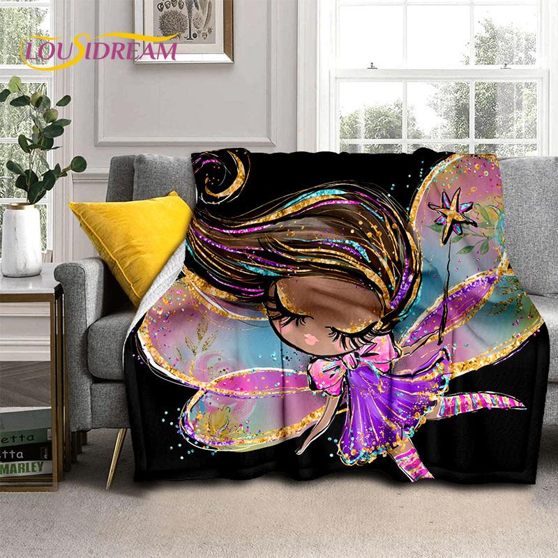 Snová baletka, balerína, víla, labuť, jednorožec, kreslená deka, měkká přehozová deka pro domov, ložnici, postel, pohovku, piknik, cestování, pro děti