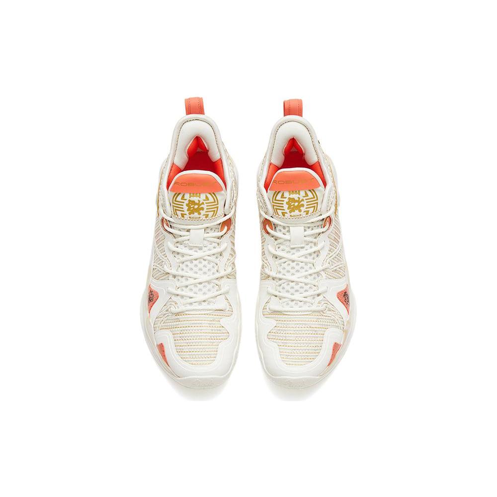 New Anta Frenzy 4 Pro Cushioning Anti Slip And Wear Resistant Low Top Basketball Shoes White Yellow 112311111-1