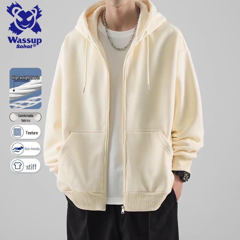 Wassup Sohot Men's Full-Zip Hooded Jacket