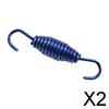 2xMotorcycle Exhaust Pipe Spring Accessory 304 Stainless Steel 55mm Blue