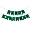 Green Swallowtail Happy Birthday Banner with Paper Pull Flag and Flower String Decoration