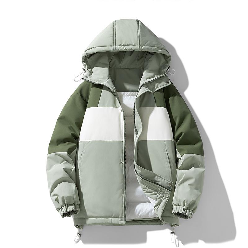 

Мужская осенне-зимняя корейская куртка с капюшоном контрастного цвета, водонепроницаемая, свободная, модная куртка, мужское хлопковое пальто, парная модная брендовая хлопковая одежда 4XL