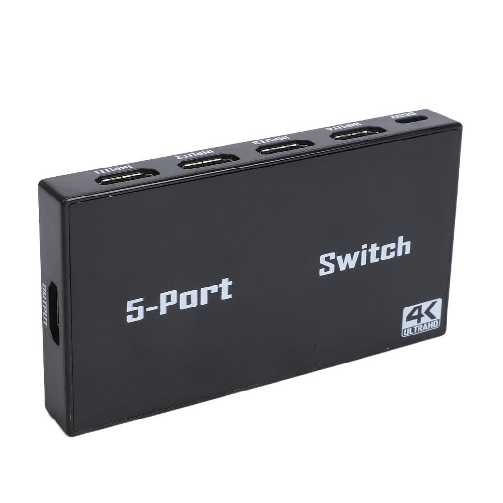 HD Multimedia Interface Switcher 4K 30Hz 5 In 1 Out Video Splitter with Remote Control Support HDCP 1.4