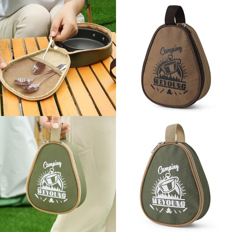 Stilvolle und praktische große Aufbewahrungstasche mit Griffen und Reißverschluss für Campingtöpfe, Picknickschüssel, Outdoor-Kochen