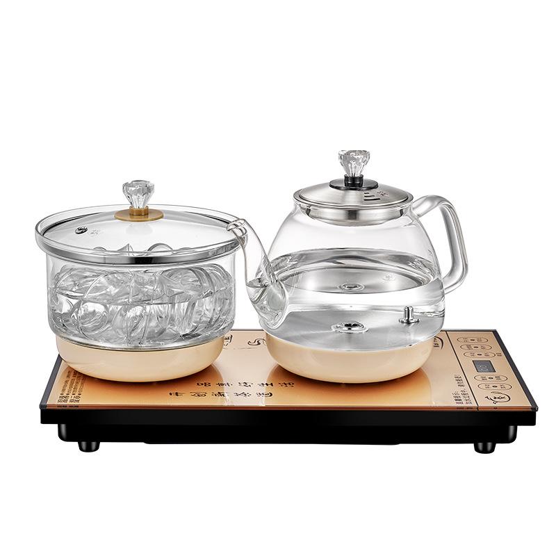 Automatic Dual-Voltage Glass Water Kettle & Tea Maker with Bottom-Filling Feature