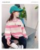 Girls Stylish Striped Sweatshirt Long Sleeve Pullover Top Casual Autumn Winter Kids Clothes