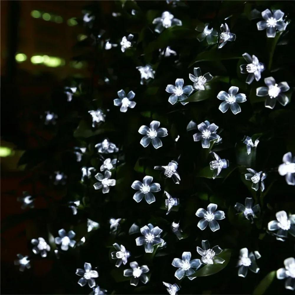 Solar Cherry Garden Flower Lights Battery-operated Garland Solar Outdoor Waterproof Lawn Pathway Christmas Decoration