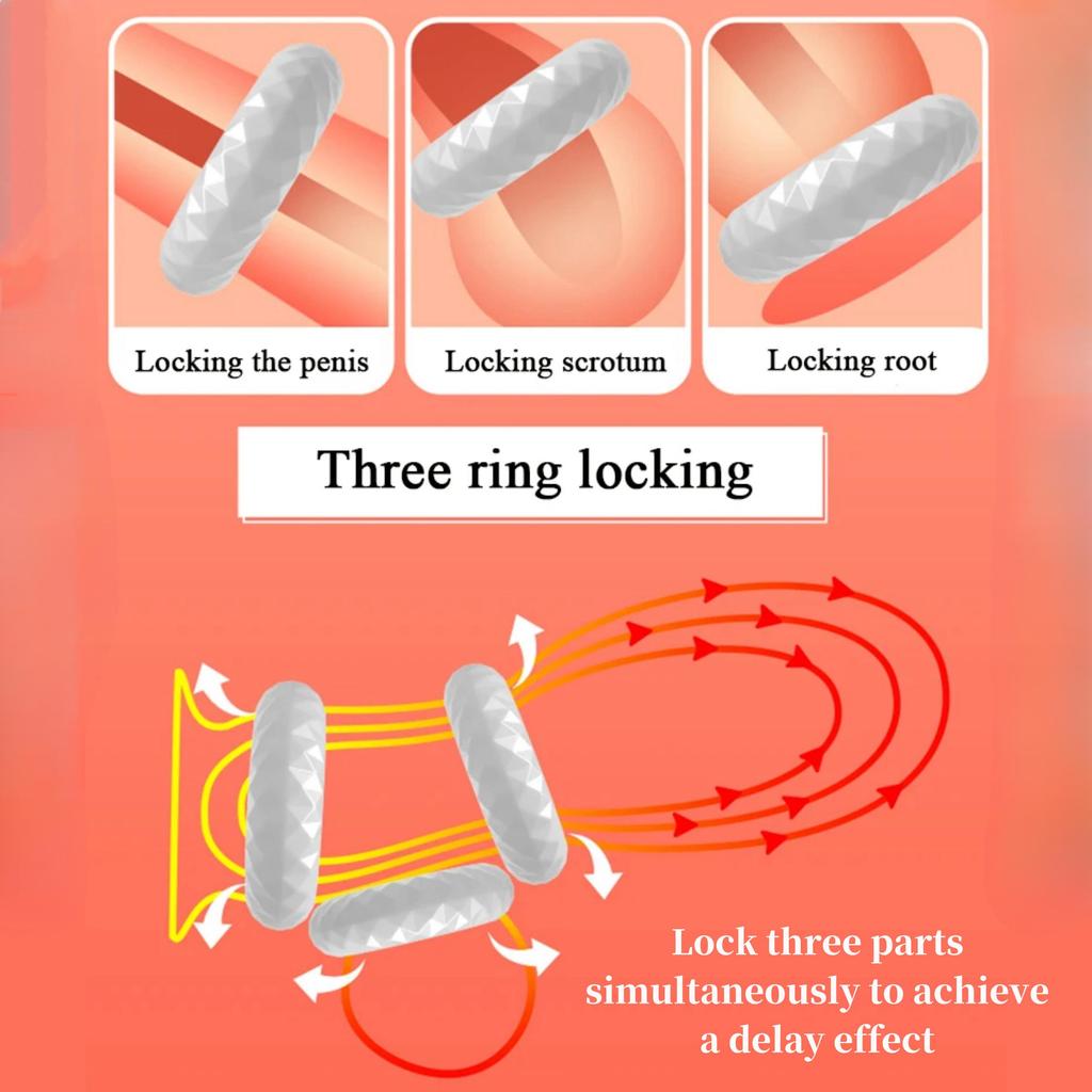 Cock Ring Silikon Penis Ring Mann Forsinkelse Ejakulasjon Varig Cock ring Ereksjon Semen Lock Ring Sexleketøy for menn Voksne 5 stk/sett