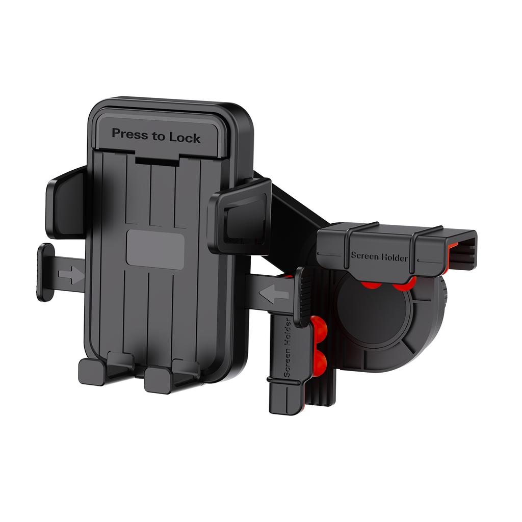 Auto Lock Car Monitor Phone Mount Screen Side Display Clip Holder for 4 To 7 Inch Smartphone Multi Angle Adjustable Brackets