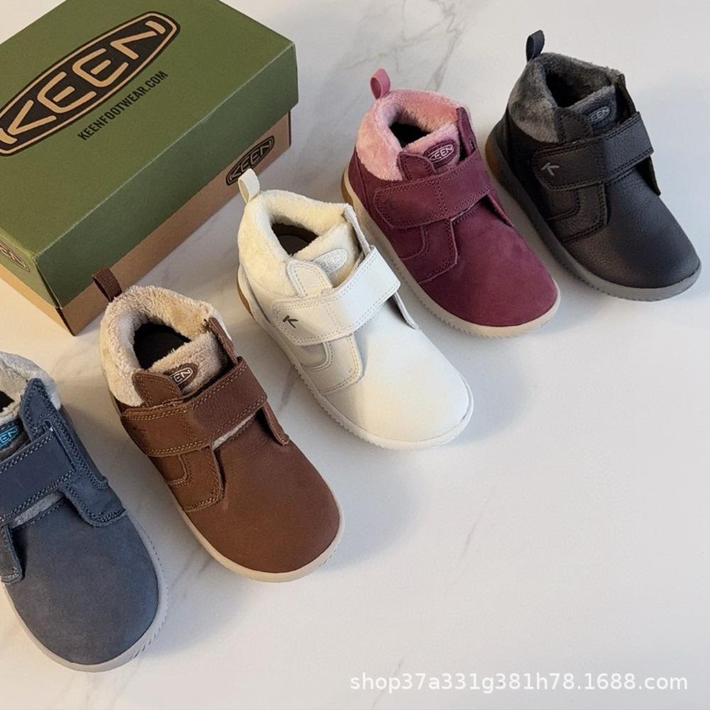 Keen Kids  Velcro High-Top Snow Boots with Plush Lining for Boys & Girls 33 вино красного