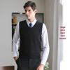 Unisex V-neck Wool Sweater Vest for Spring/Autumn Business Wear